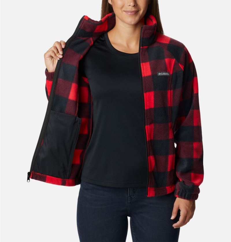 Red Columbia Benton Springs Printed Full Zip Women's Fleece Jacket | 71428RXVK