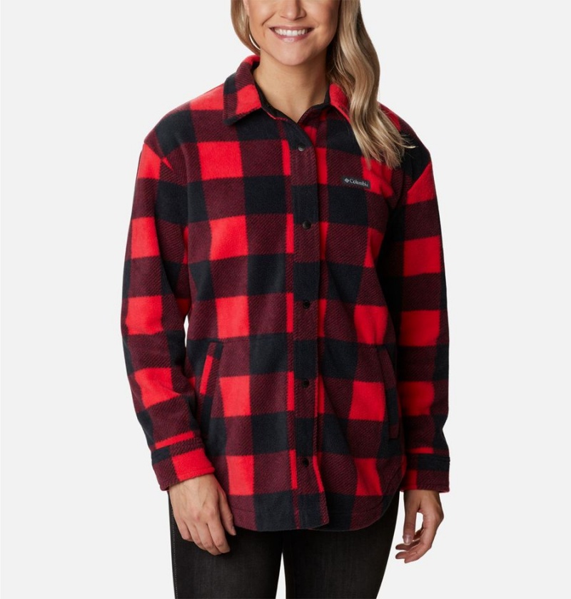 Red Columbia Benton Springs Shirt Women's Fleece Jacket | 20916IUKC