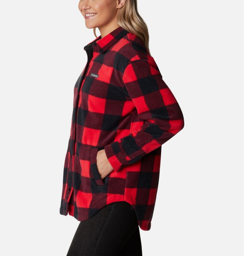 Red Columbia Benton Springs Shirt Women's Fleece Jacket | 20916IUKC