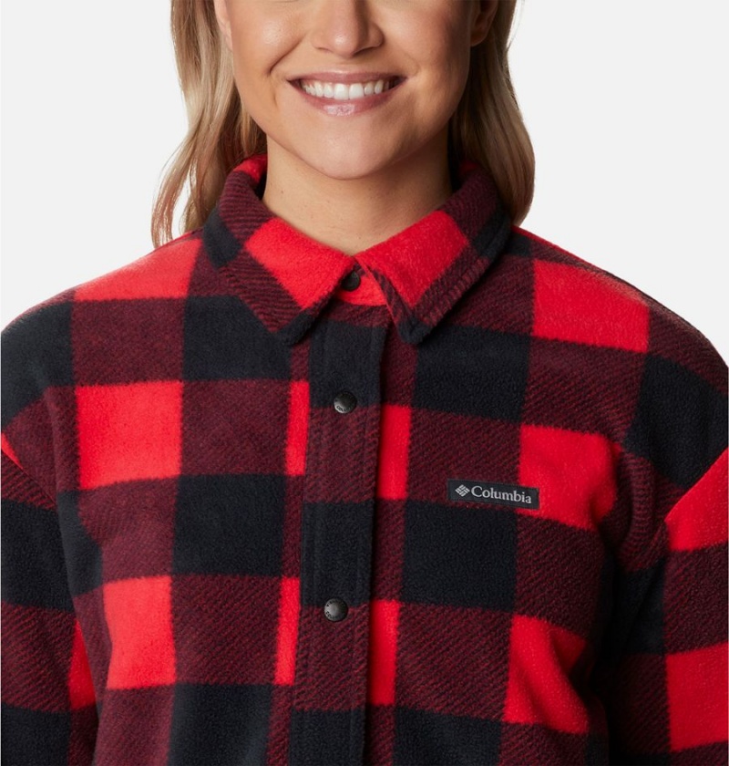 Red Columbia Benton Springs Shirt Women's Fleece Jacket | 20916IUKC