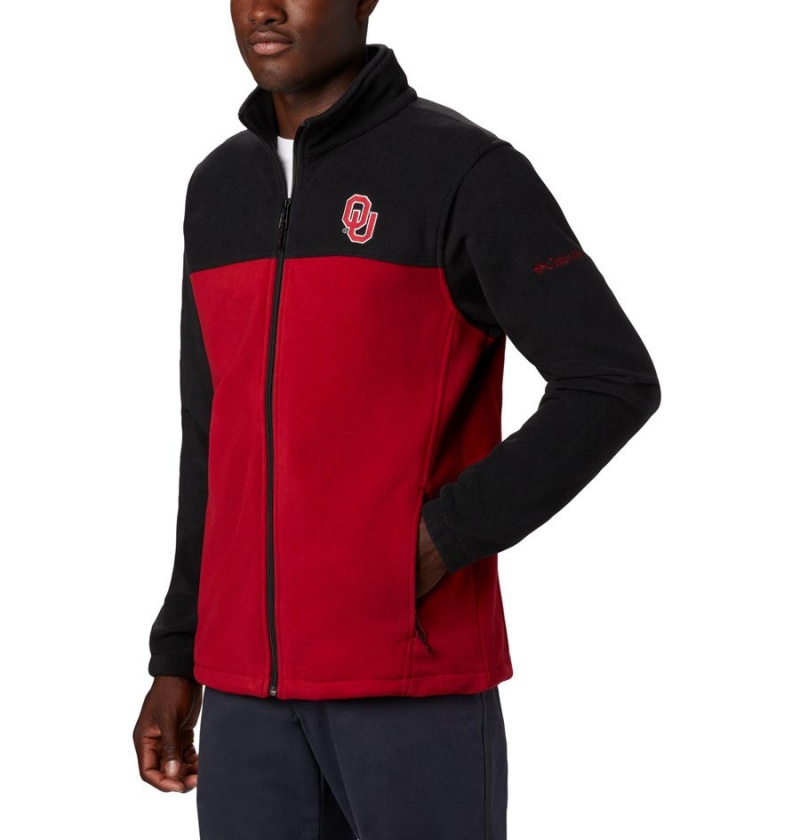 Red Columbia Collegiate Flanker III - Oklahoma Men's Fleece Jacket | 12485NKYJ