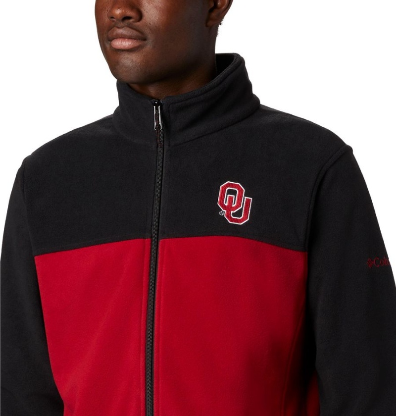 Red Columbia Collegiate Flanker III - Oklahoma Men's Fleece Jacket | 12485NKYJ