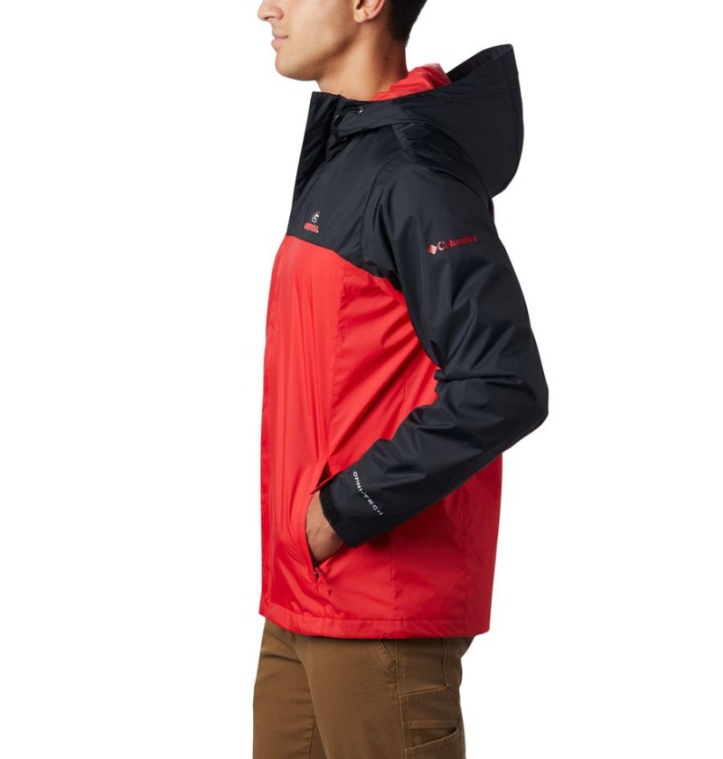 Red Columbia Collegiate Glennaker Storm - Georgia Men's Rain Jacket | 03471VAGX