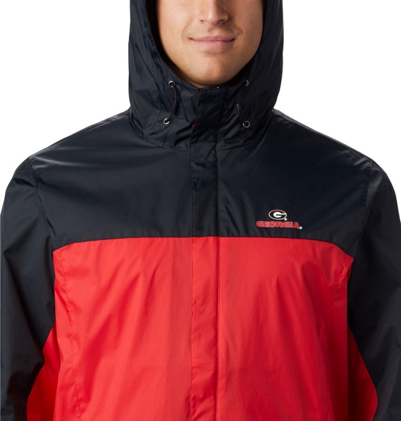 Red Columbia Collegiate Glennaker Storm - Georgia Men's Rain Jacket | 03471VAGX