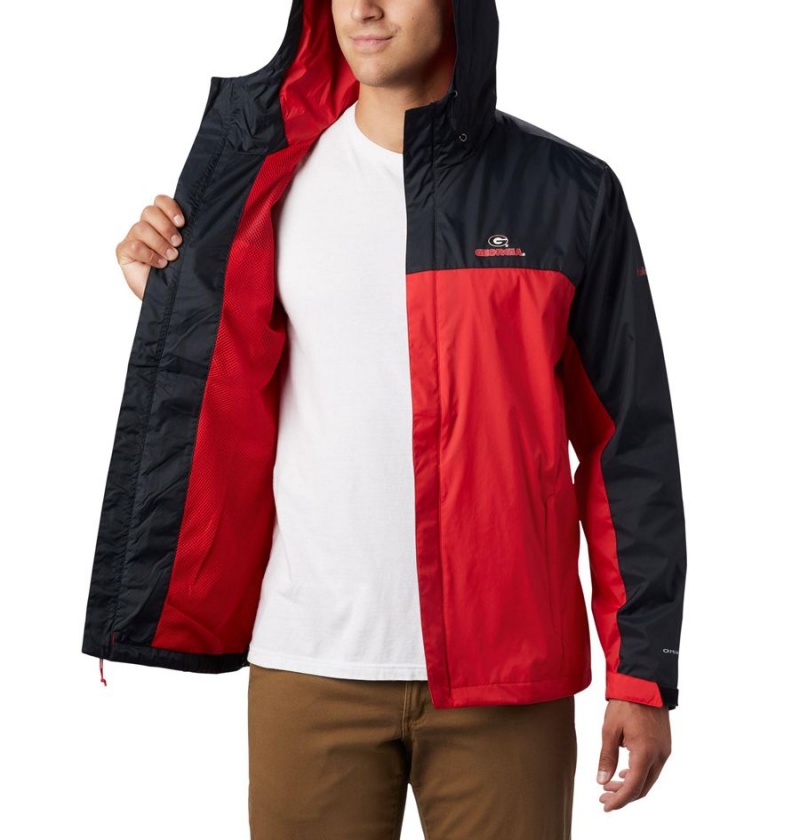 Red Columbia Collegiate Glennaker Storm - Georgia Men's Rain Jacket | 03471VAGX