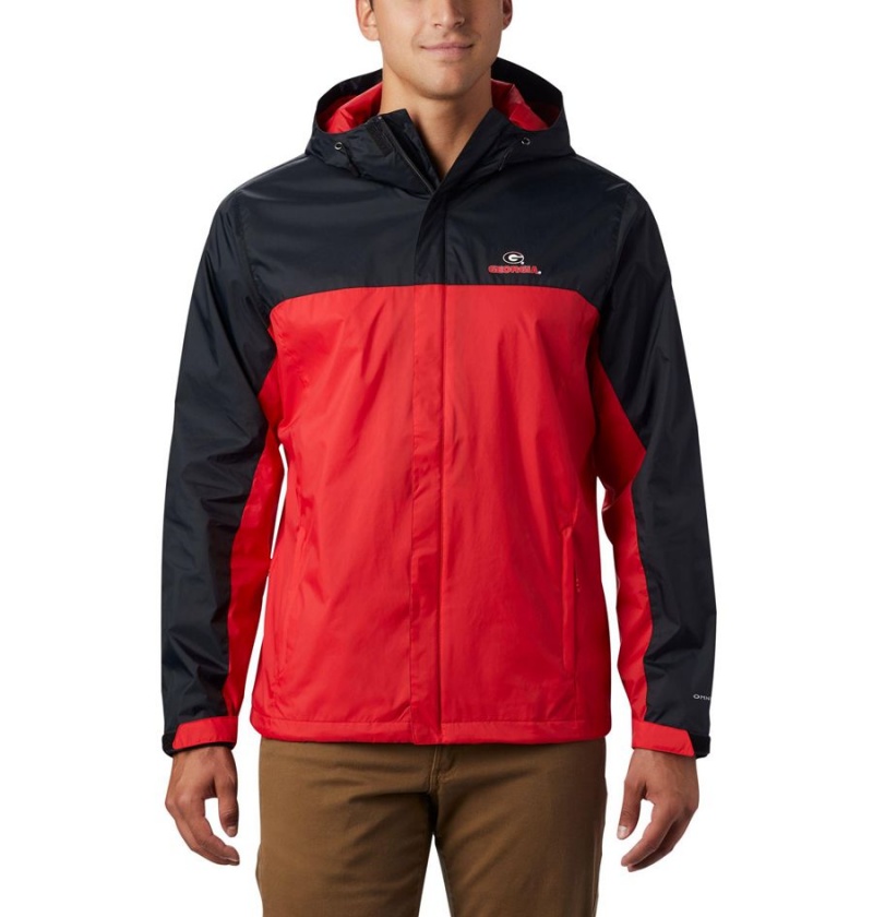 Red Columbia Collegiate Glennaker Storm - Georgia Men\'s Rain Jacket | 03471VAGX