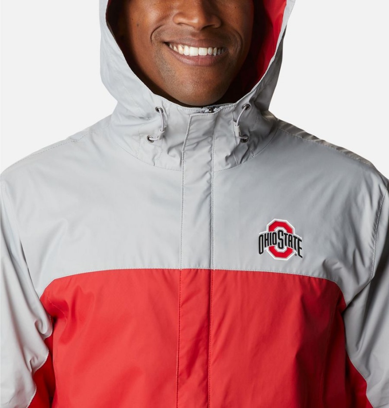 Red Columbia Collegiate Glennaker Storm - Ohio State Men's Rain Jacket | 57481RQGY