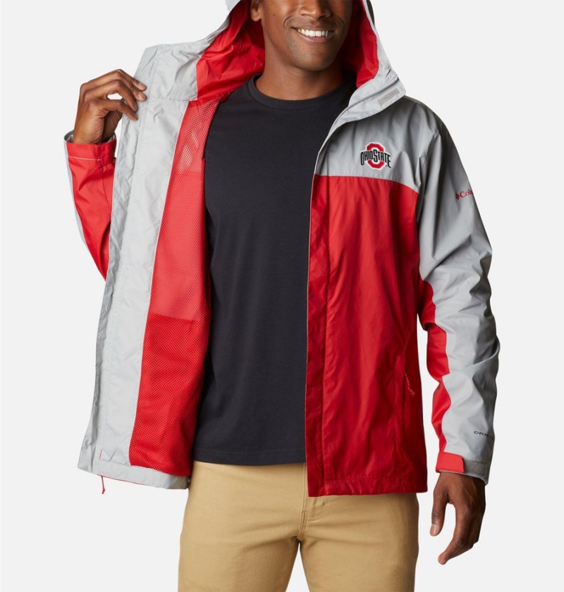 Red Columbia Collegiate Glennaker Storm - Ohio State Men's Rain Jacket | 57481RQGY