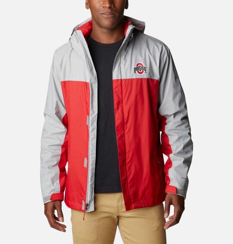 Red Columbia Collegiate Glennaker Storm - Ohio State Men's Rain Jacket | 57481RQGY