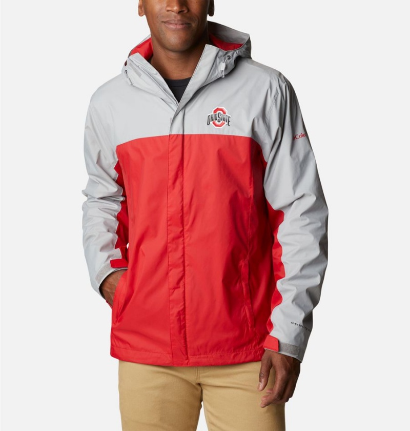 Red Columbia Collegiate Glennaker Storm - Ohio State Men\'s Rain Jacket | 57481RQGY