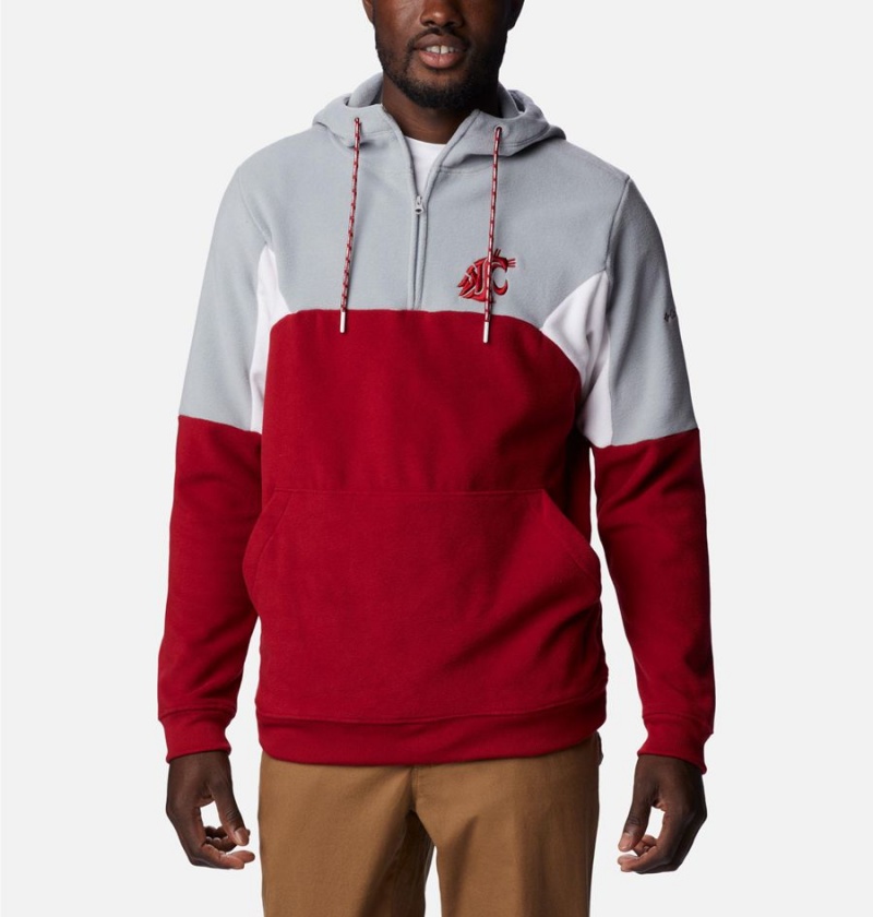 Red Columbia Collegiate Lodge Fleece - Washington State Men\'s Hoodie | 14358IGEQ