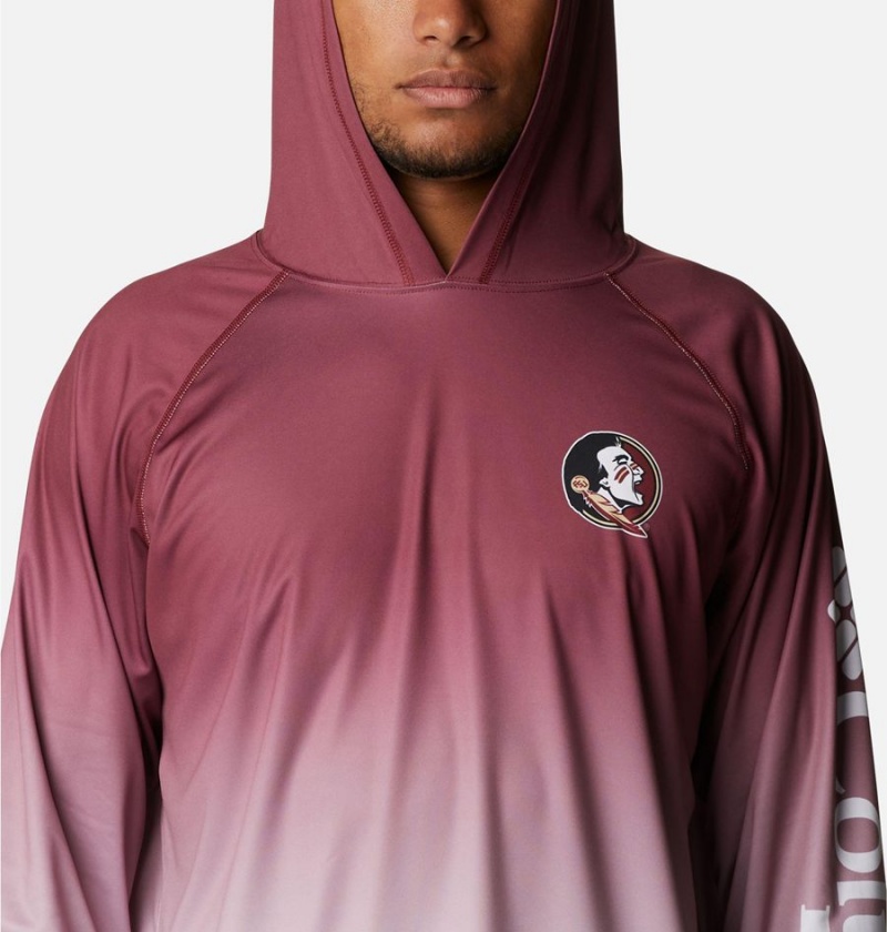 Red Columbia Collegiate PFG Super Terminal Tackle - Florida State Men's Hoodie | 45809TDJW