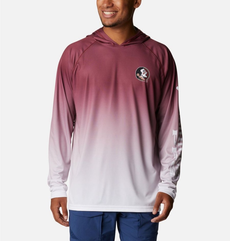 Red Columbia Collegiate PFG Super Terminal Tackle - Florida State Men\'s Hoodie | 45809TDJW