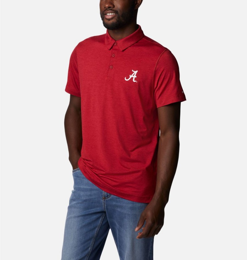 Red Columbia Collegiate Tech Trail - Alabama Men's Polo Shirt | 34097DESW