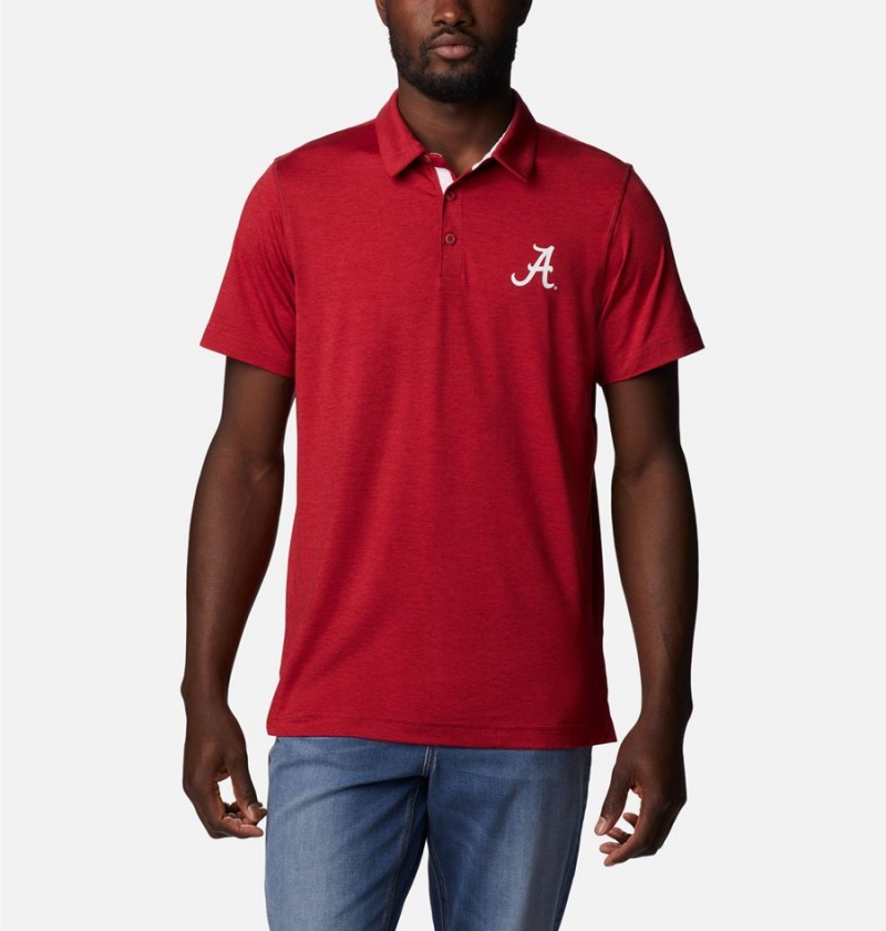 Red Columbia Collegiate Tech Trail - Alabama Men\'s Polo Shirt | 34097DESW