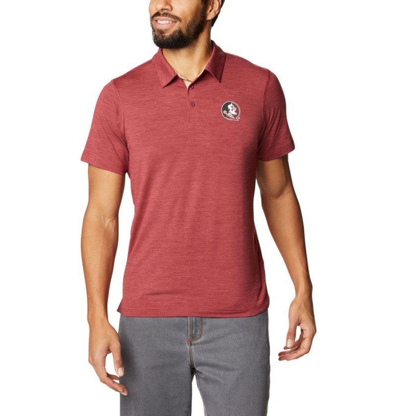 Red Columbia Collegiate Tech Trail - Florida State Men\'s Polo Shirt | 08617IBVX