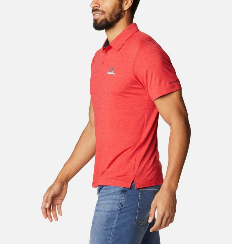 Red Columbia Collegiate Tech Trail - Georgia Men's Polo Shirt | 48129GDTM