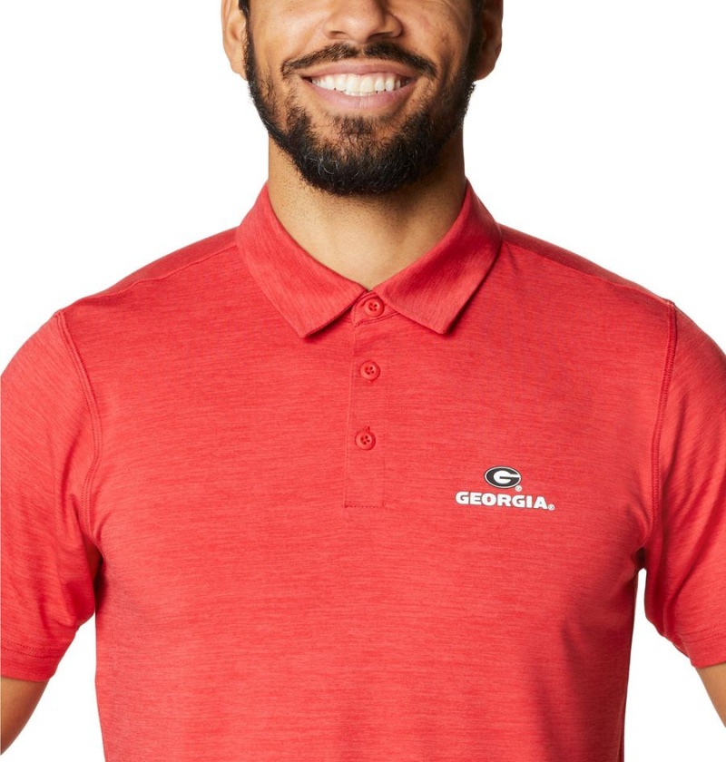 Red Columbia Collegiate Tech Trail - Georgia Men's Polo Shirt | 48129GDTM