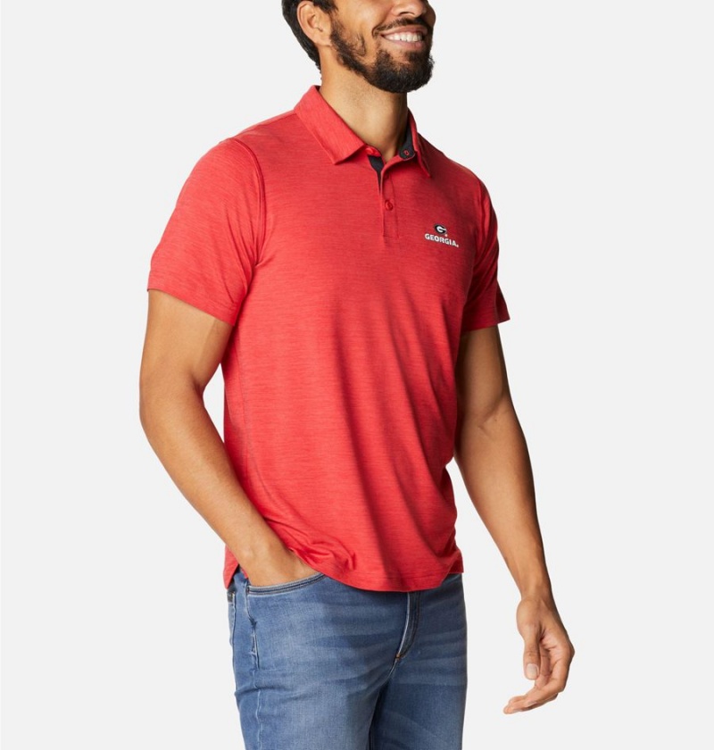 Red Columbia Collegiate Tech Trail - Georgia Men's Polo Shirt | 48129GDTM