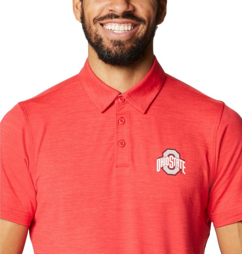 Red Columbia Collegiate Tech Trail - Ohio State Men's Polo Shirt | 96254VDBM