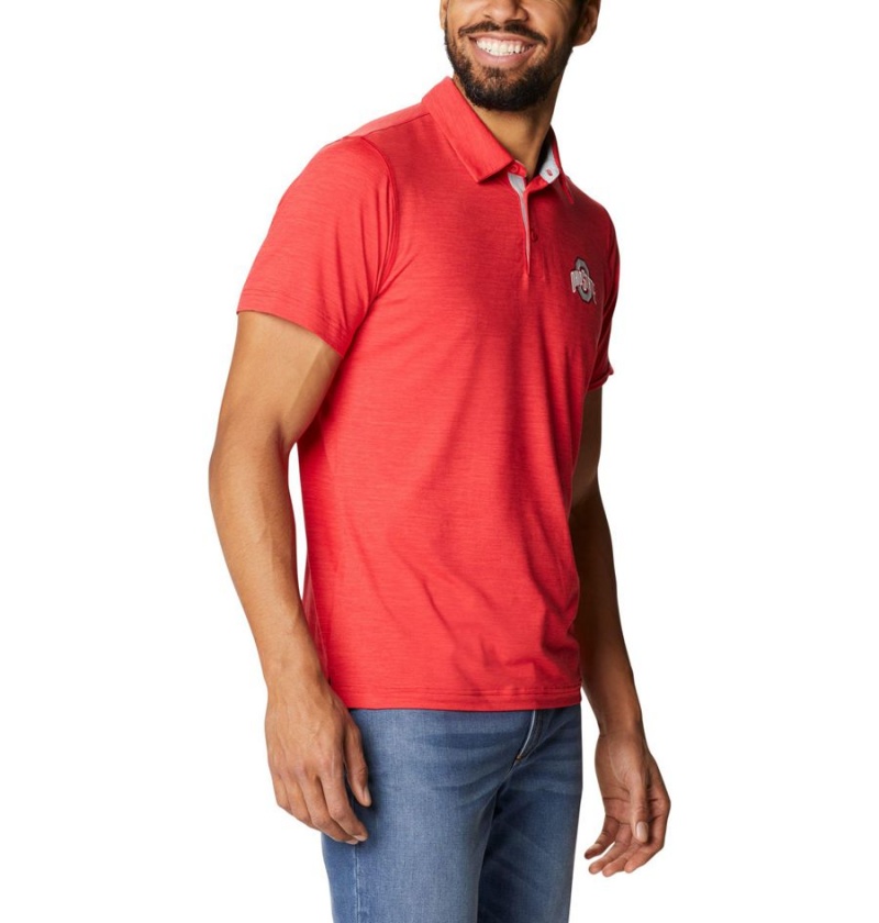 Red Columbia Collegiate Tech Trail - Ohio State Men's Polo Shirt | 96254VDBM