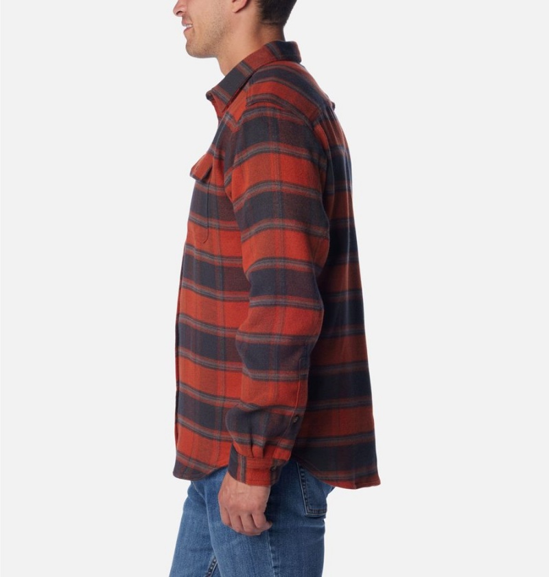 Red Columbia Deschutes River Heavyweight Flannel Men's Shirt | 25140PKSW