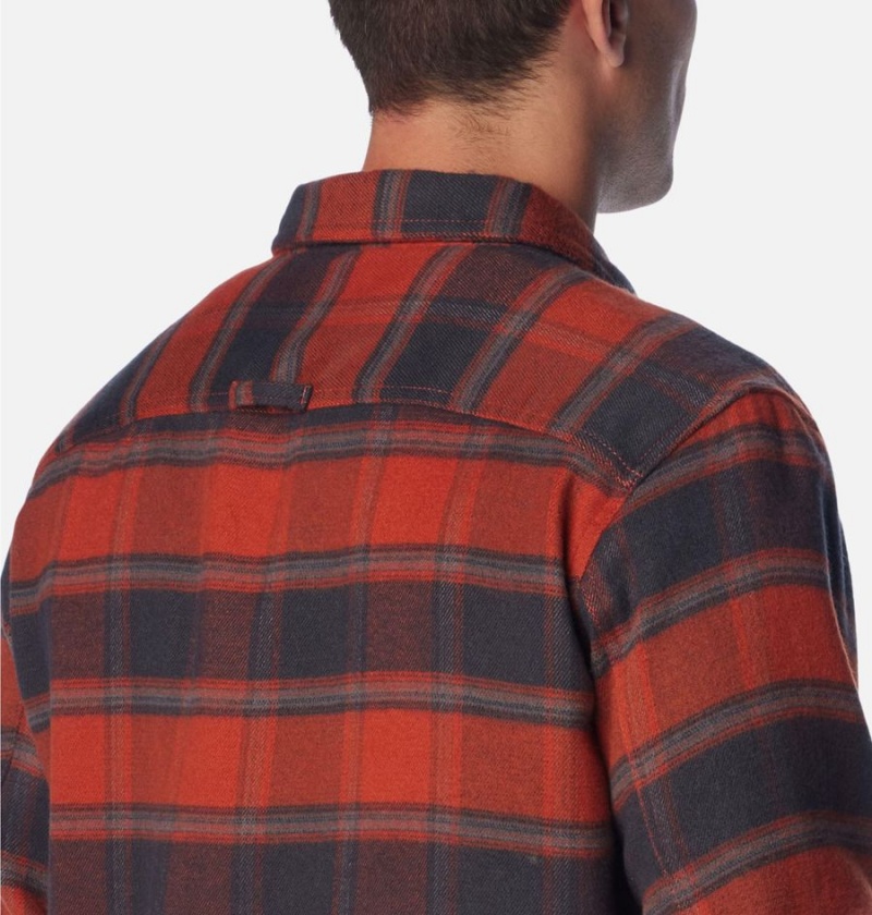 Red Columbia Deschutes River Heavyweight Flannel Men's Shirt | 25140PKSW