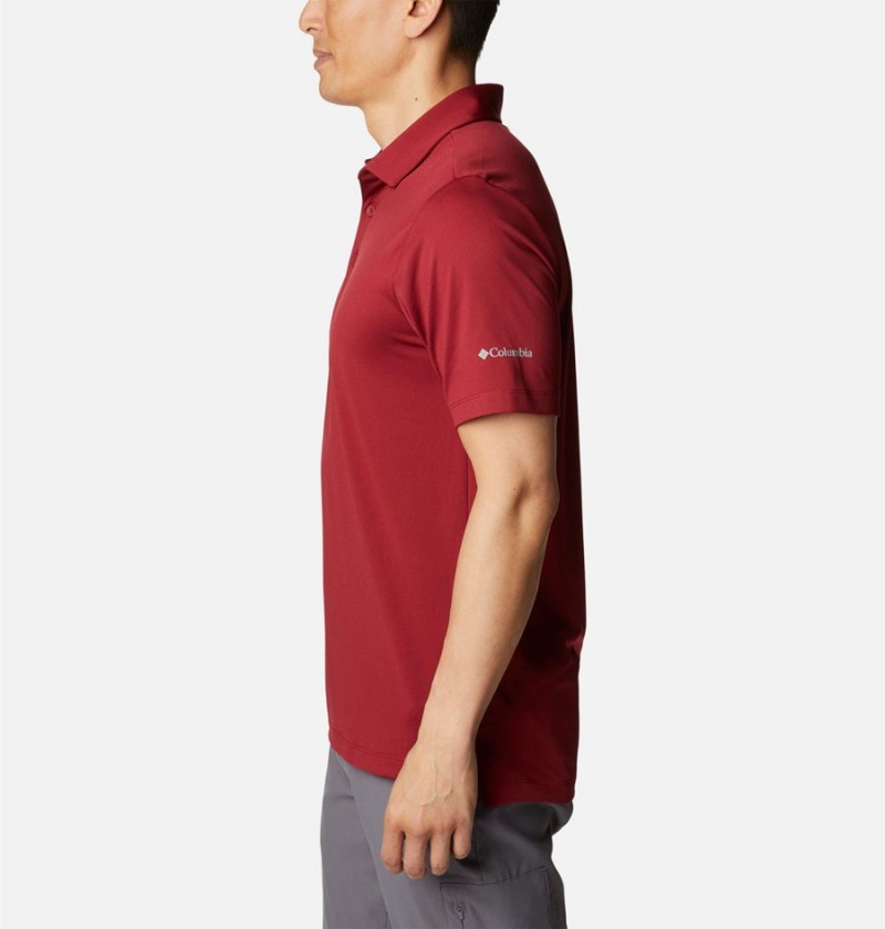 Red Columbia Drive Golf Men's Polo Shirt | 37289XNVE