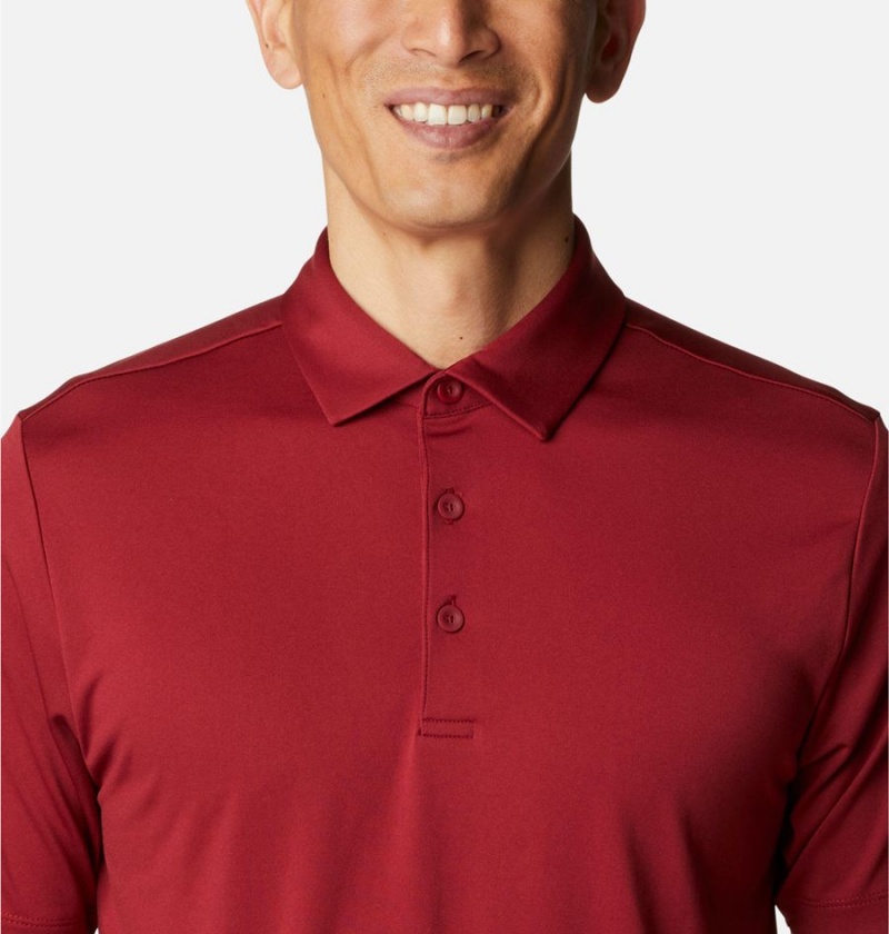 Red Columbia Drive Golf Men's Polo Shirt | 37289XNVE