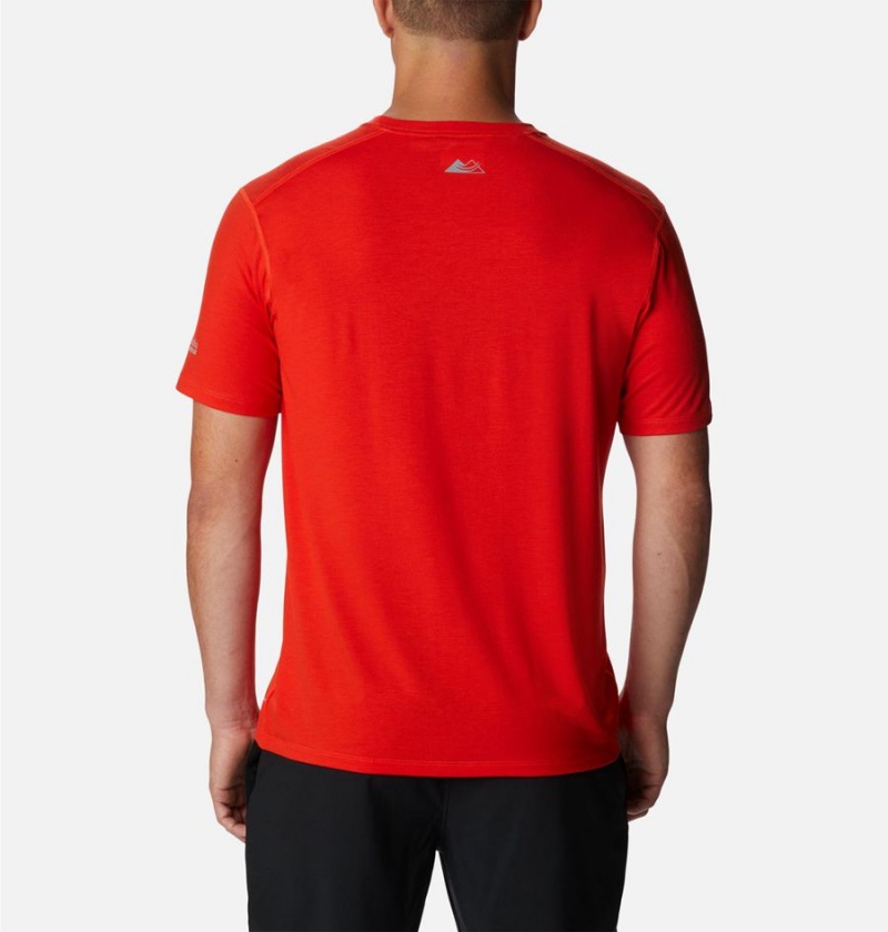 Red Columbia Endless Trail Running Tech Men's T-Shirt | 90465COUT