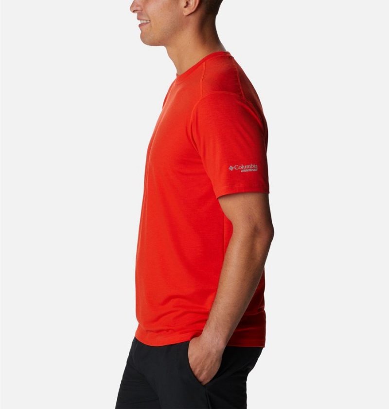 Red Columbia Endless Trail Running Tech Men's T-Shirt | 90465COUT