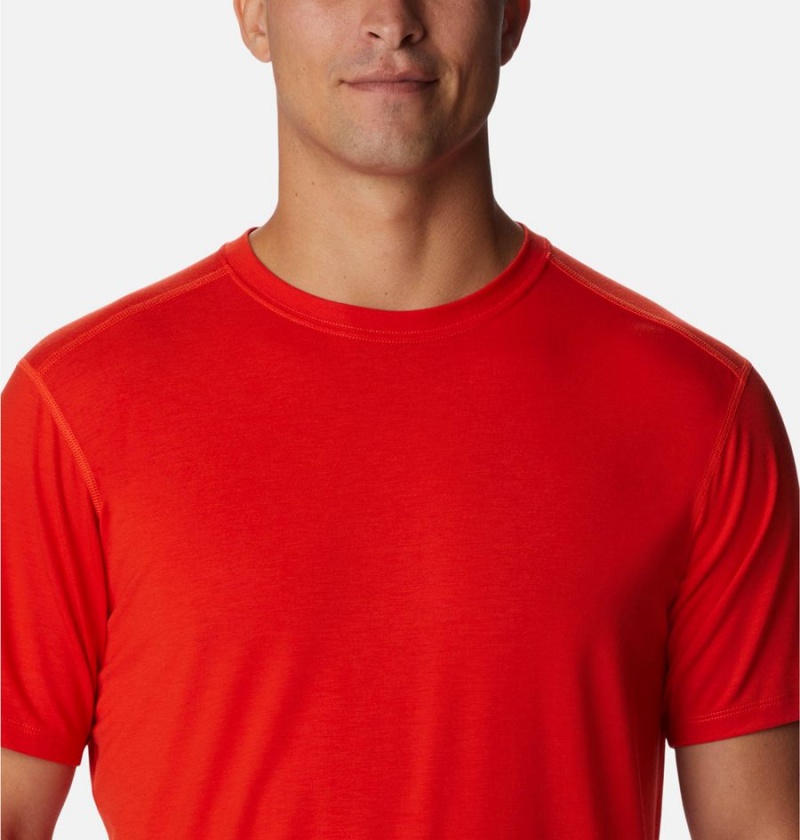 Red Columbia Endless Trail Running Tech Men's T-Shirt | 90465COUT