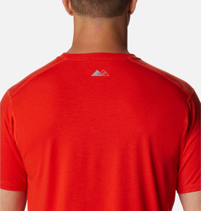 Red Columbia Endless Trail Running Tech Men's T-Shirt | 90465COUT