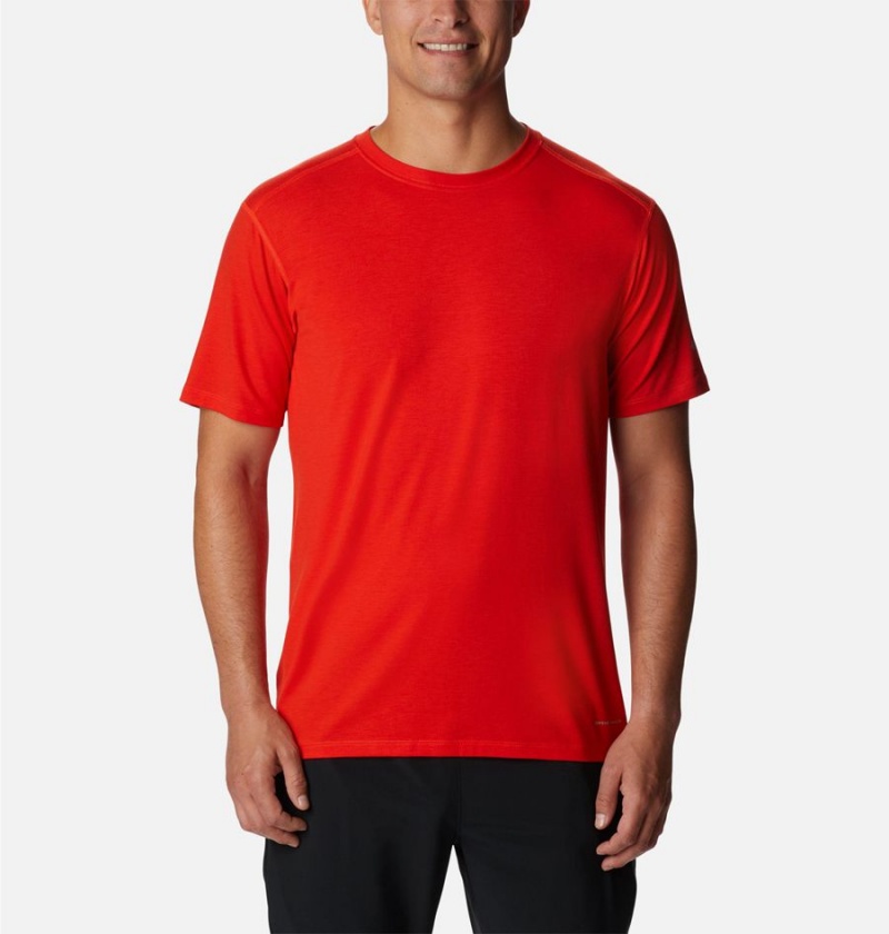 Red Columbia Endless Trail Running Tech Men\'s T-Shirt | 90465COUT