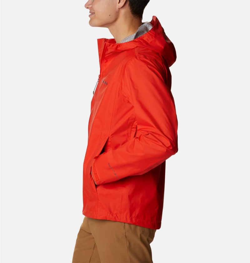 Red Columbia EvaPOURation Men's Rain Jacket | 51607DTCS