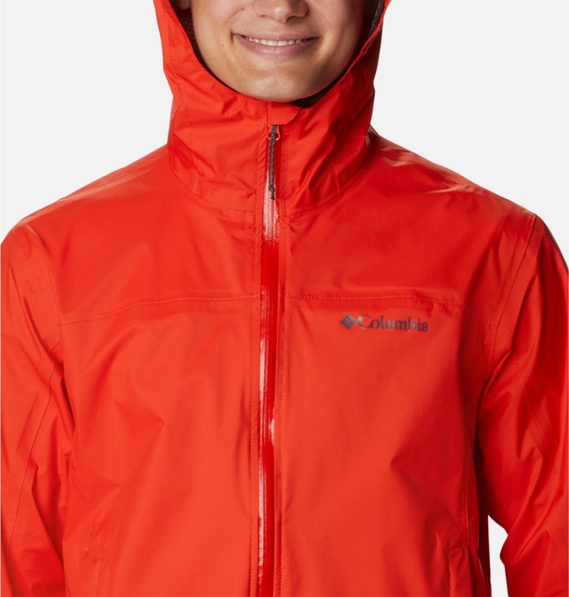 Red Columbia EvaPOURation Men's Rain Jacket | 51607DTCS