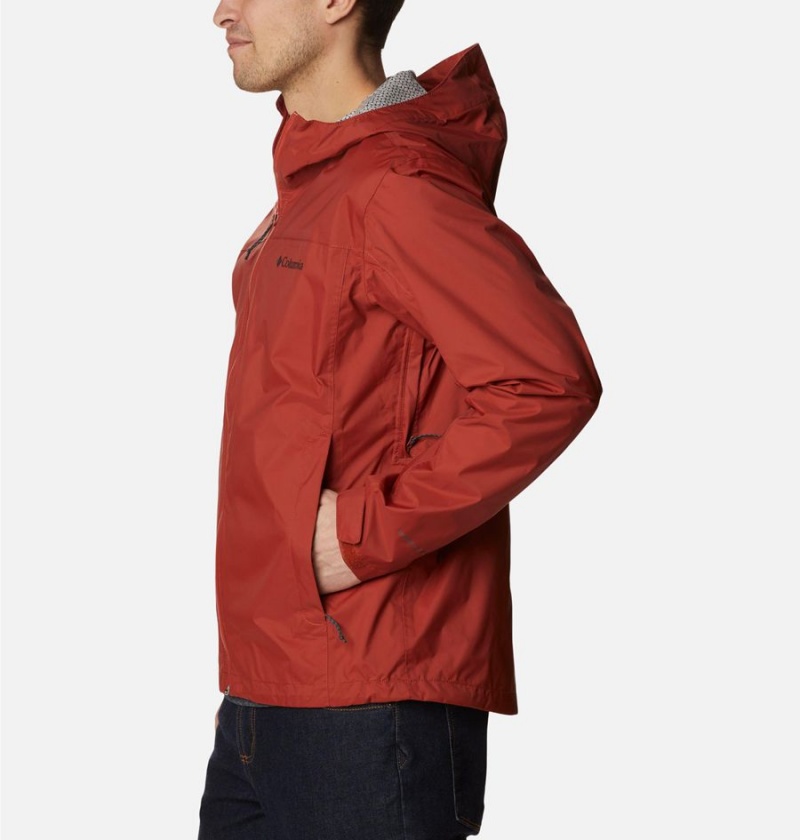 Red Columbia EvaPOURation Men's Rain Jacket | 50672EVMW