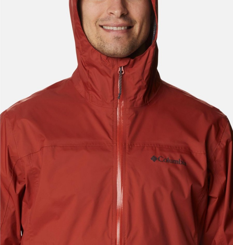 Red Columbia EvaPOURation Men's Rain Jacket | 50672EVMW