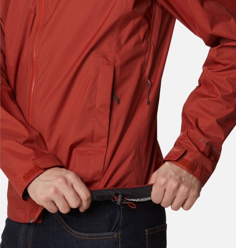 Red Columbia EvaPOURation Men's Rain Jacket | 50672EVMW