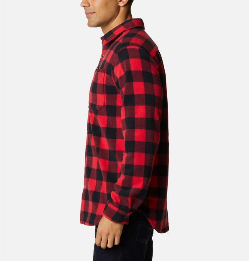 Red Columbia Flare Gun Fleece Over Men's Shirt | 60528KLUB