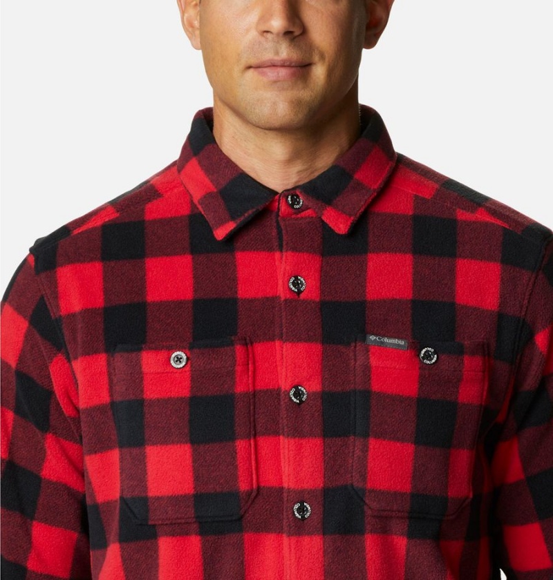 Red Columbia Flare Gun Fleece Over Men's Shirt | 60528KLUB