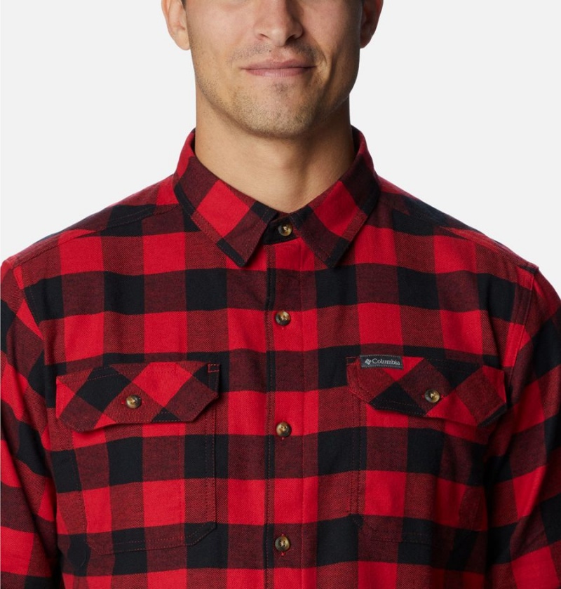 Red Columbia Flare Gun Stretch Flannel Men's Shirt | 95431OAYW