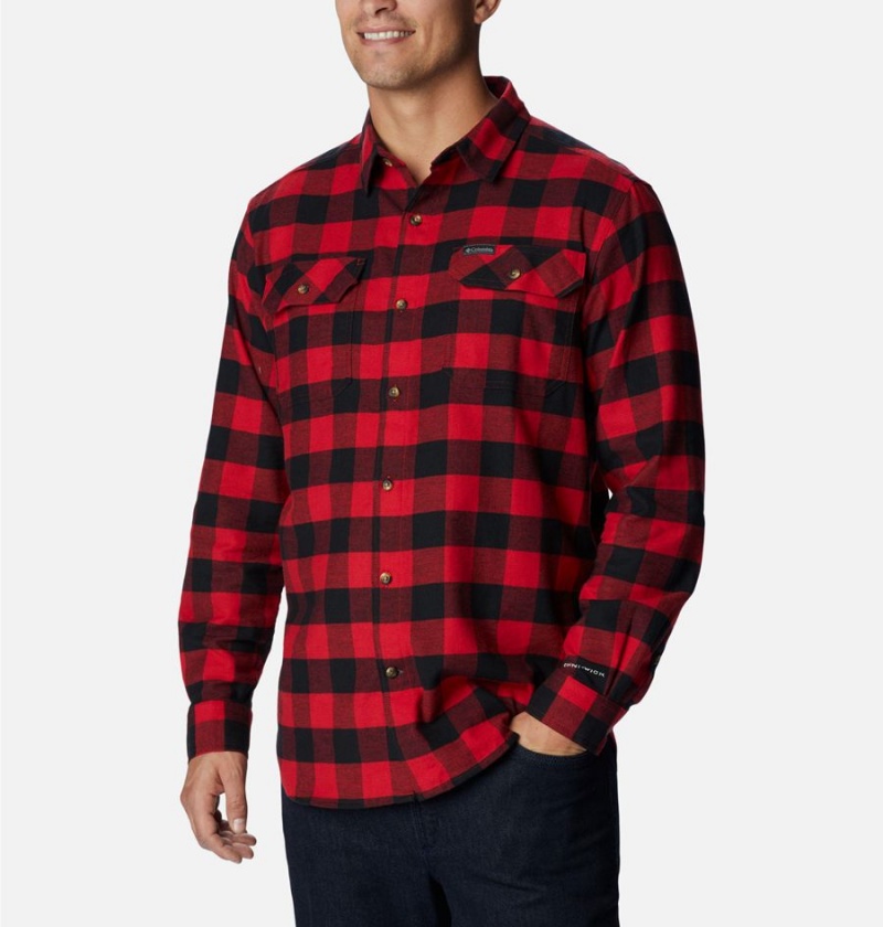 Red Columbia Flare Gun Stretch Flannel Men's Shirt | 95431OAYW