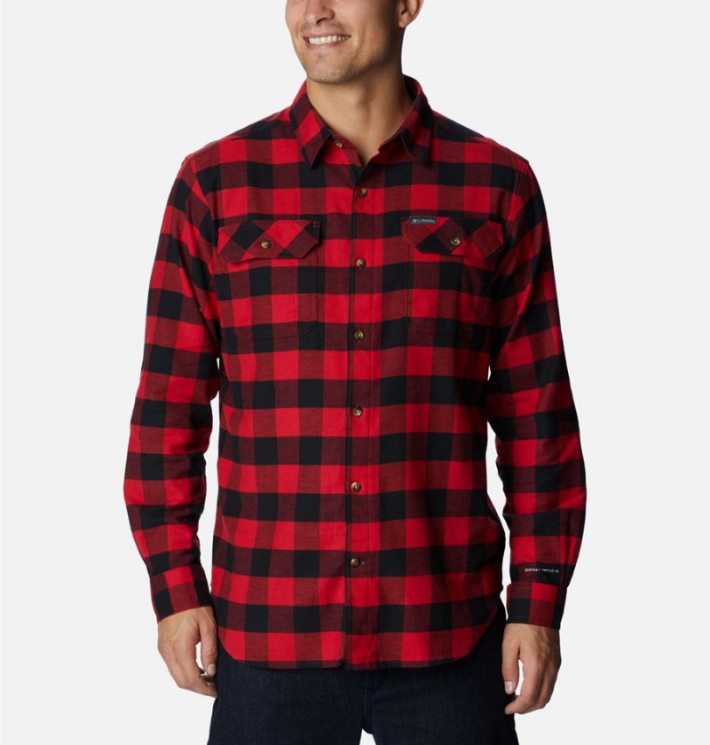 Red Columbia Flare Gun Stretch Flannel Men\'s Shirt | 95431OAYW