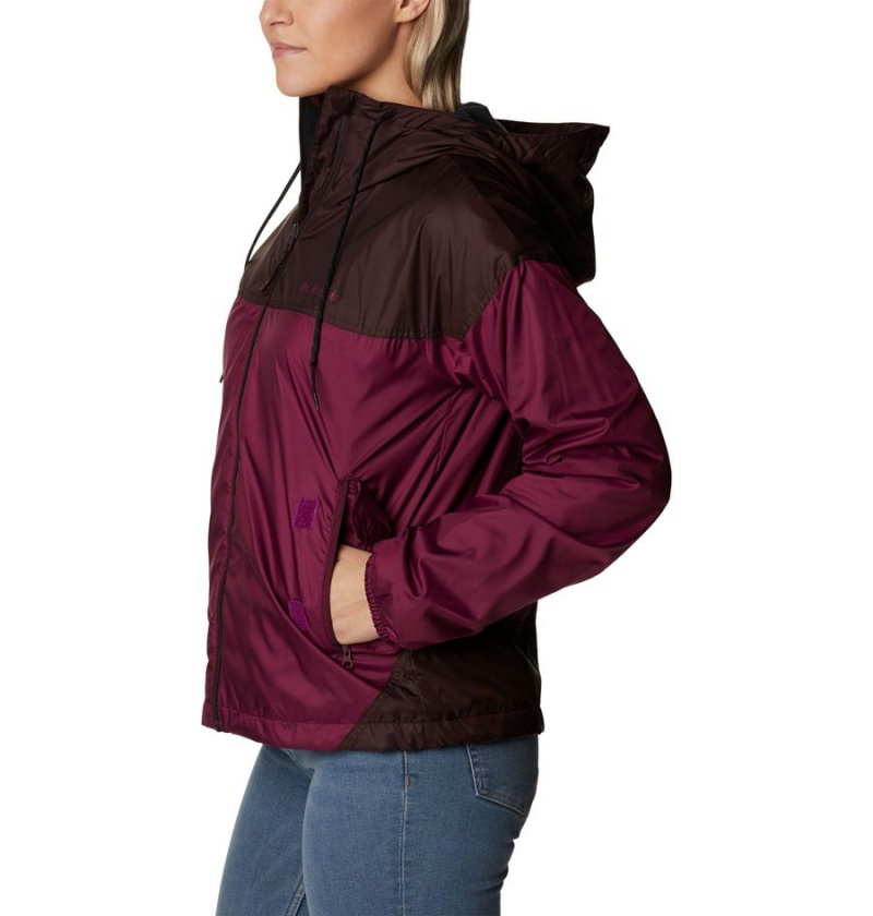 Red Columbia Flash Challenger Fleece Lined Jacket Women's Windbreaker | 85792FLRT