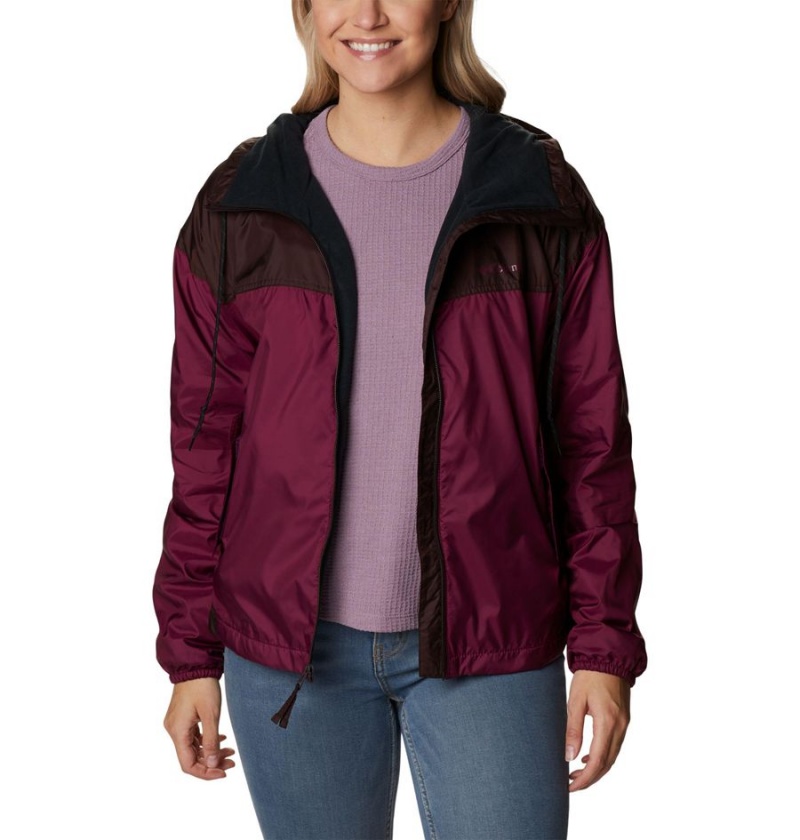 Red Columbia Flash Challenger Fleece Lined Jacket Women's Windbreaker | 85792FLRT