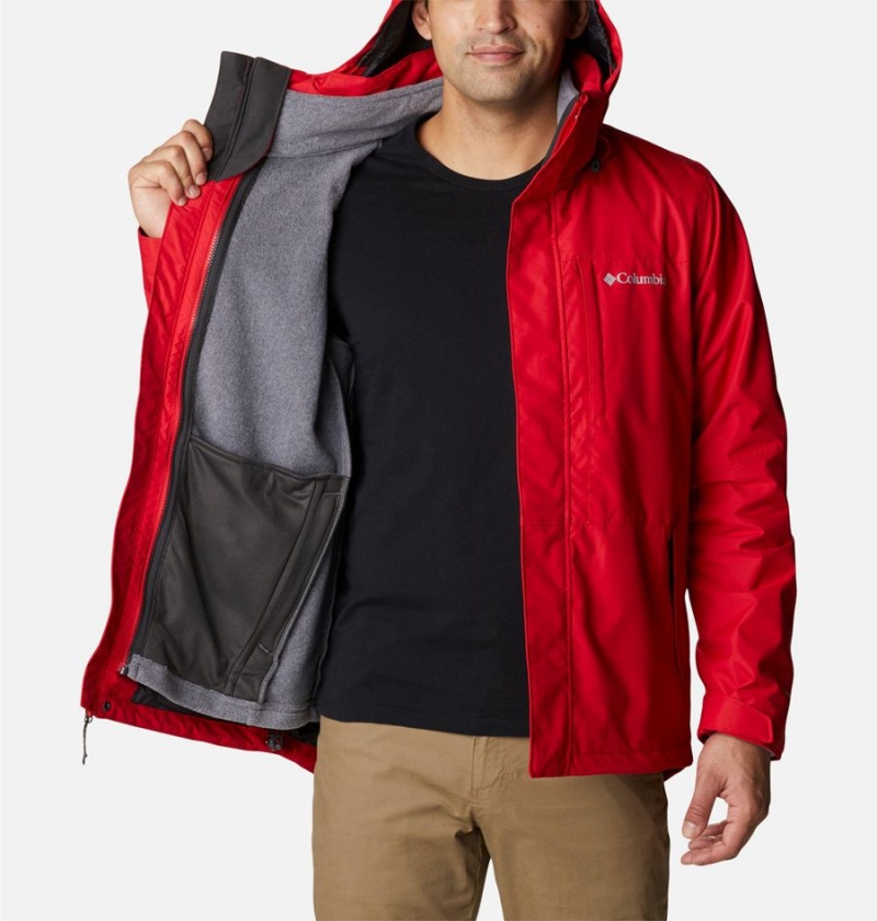 Red Columbia Gulfport Interchange Men's 3 In 1 Jackets | 45809HIOY