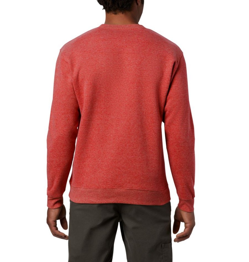 Red Columbia Hart Mountain II Crew Men's Sweatshirt | 37208YNXF