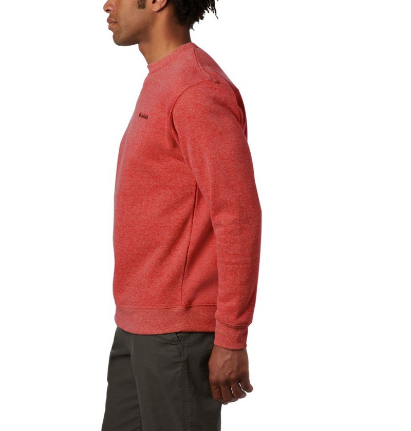 Red Columbia Hart Mountain II Crew Men's Sweatshirt | 37208YNXF