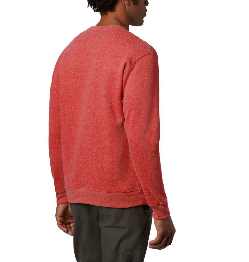 Red Columbia Hart Mountain II Crew Men's Sweatshirt | 37208YNXF